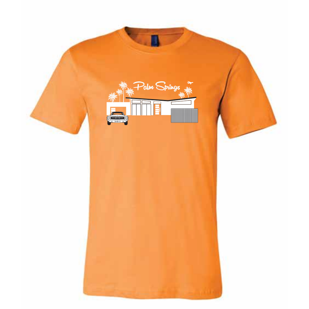 Twin Palms Unisex  Crew Neck T-Shirt - Orange 2021 - Just Fabulous Palm Springs