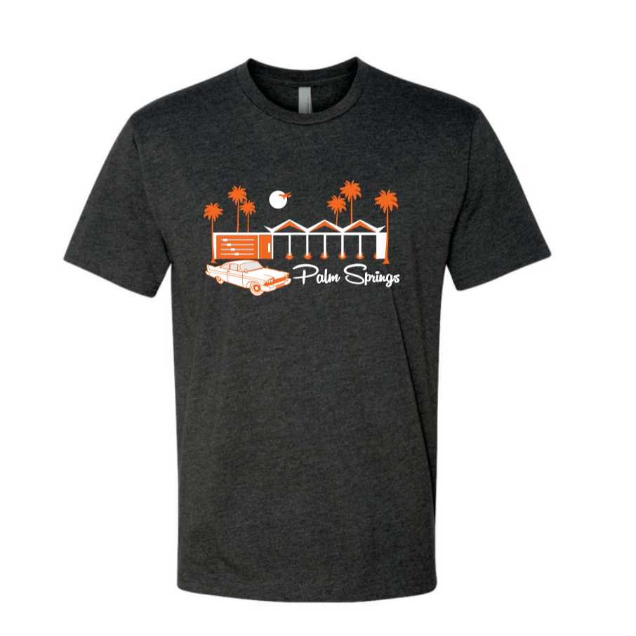 Zig Zag Unisex Crew Neck T-Shirt Charcoal/Orange 2021 - Just Fabulous Palm Springs