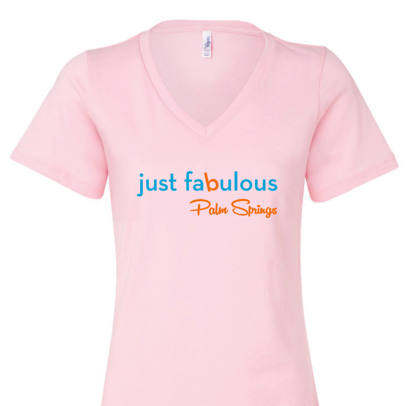 Just Fabulous Ladies Relaxed V-Neck T-Shirt Pink