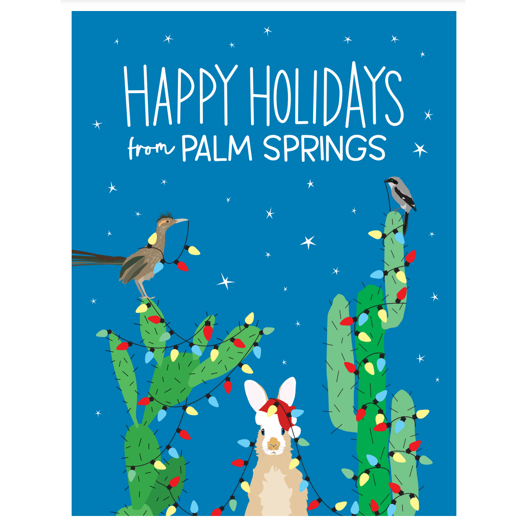 Palm Springs Desert Cactus Holiday Card