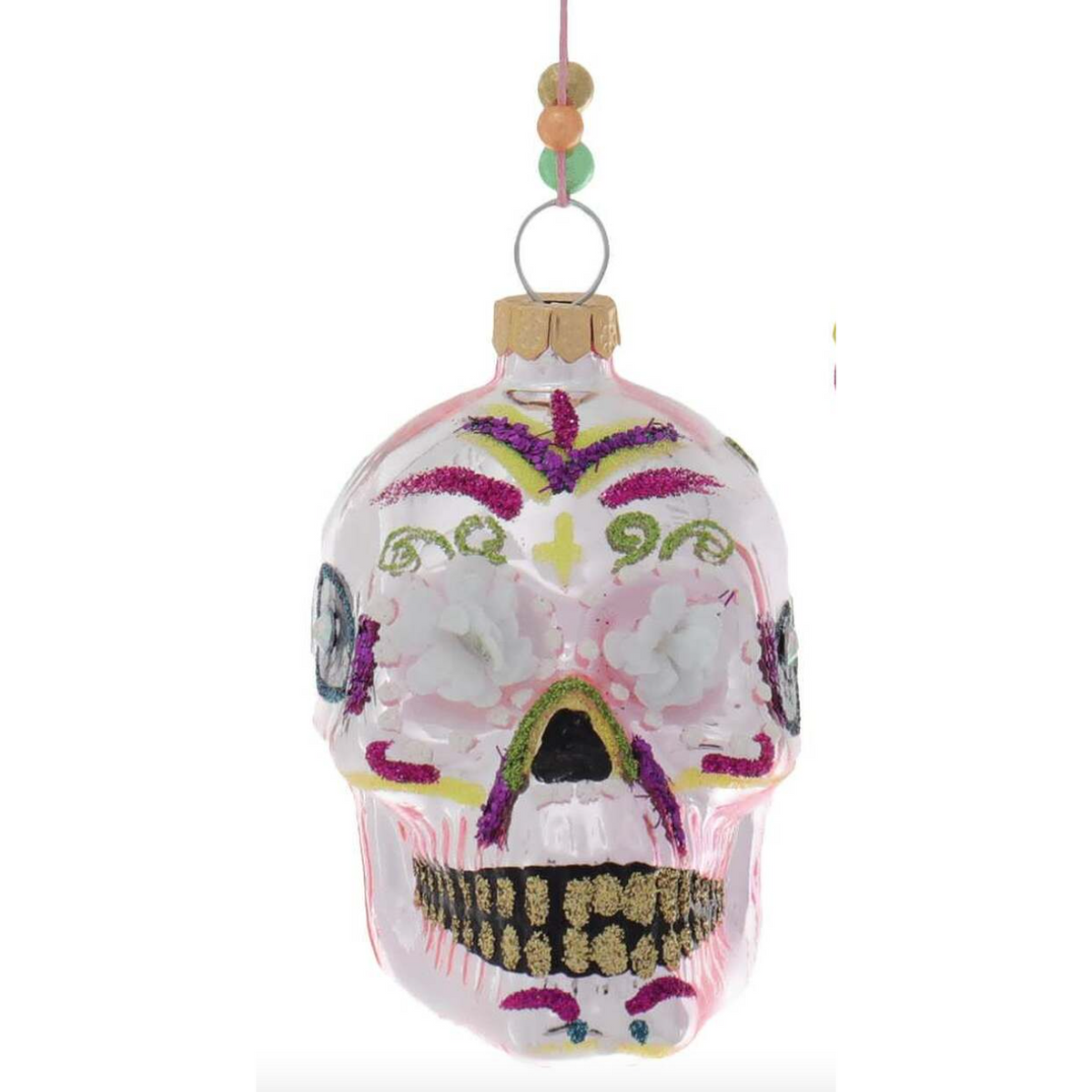 Dia De Los Muertos Skull Ornament - Light Pink - Just Fabulous Palm Springs