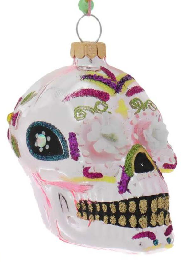 Dia De Los Muertos Skull Ornament - Light Pink