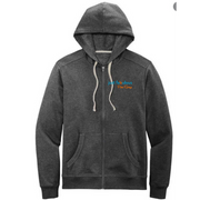 Zig Zag Zip Up Hoodie - Charcoal/Orange - Just Fabulous Palm Springs