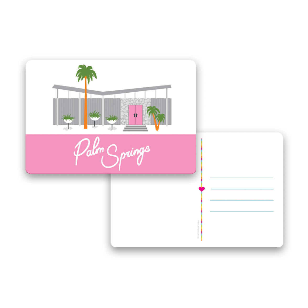 Pink Door Modern House Palm Springs Postcard