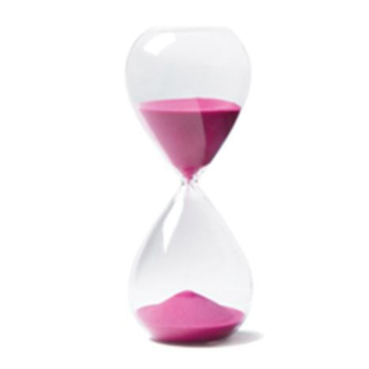 Hand-Blown Hourglass (Approx. 30 Min Timer) - Fuschia