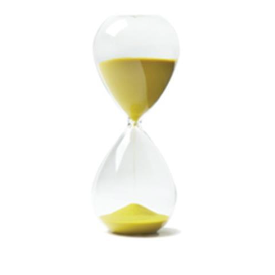 Hand-Blown Hourglass (Approx. 30 Min Timer) - Yellow