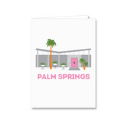 Pink Door Modern House Palm Springs Blank Greeting Card - Just Fabulous Palm Springs
