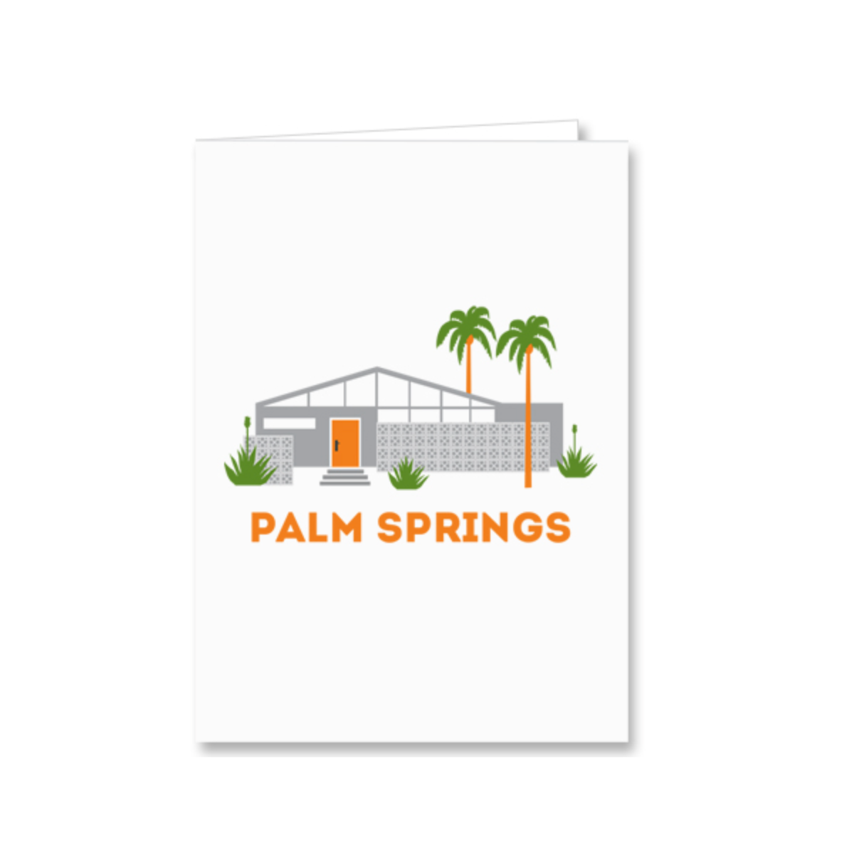 Orange Door Modern House Palm Springs Blank Greeting Card - Just Fabulous Palm Springs