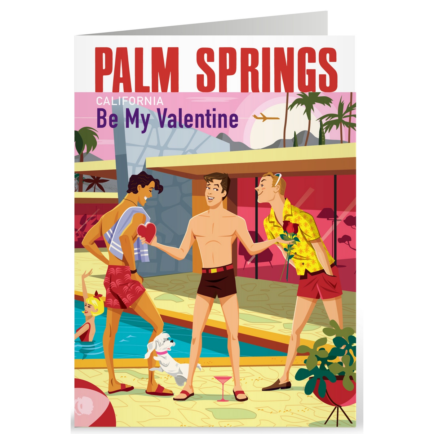 Palm Springs Be My Valentine Blank Greeting Card