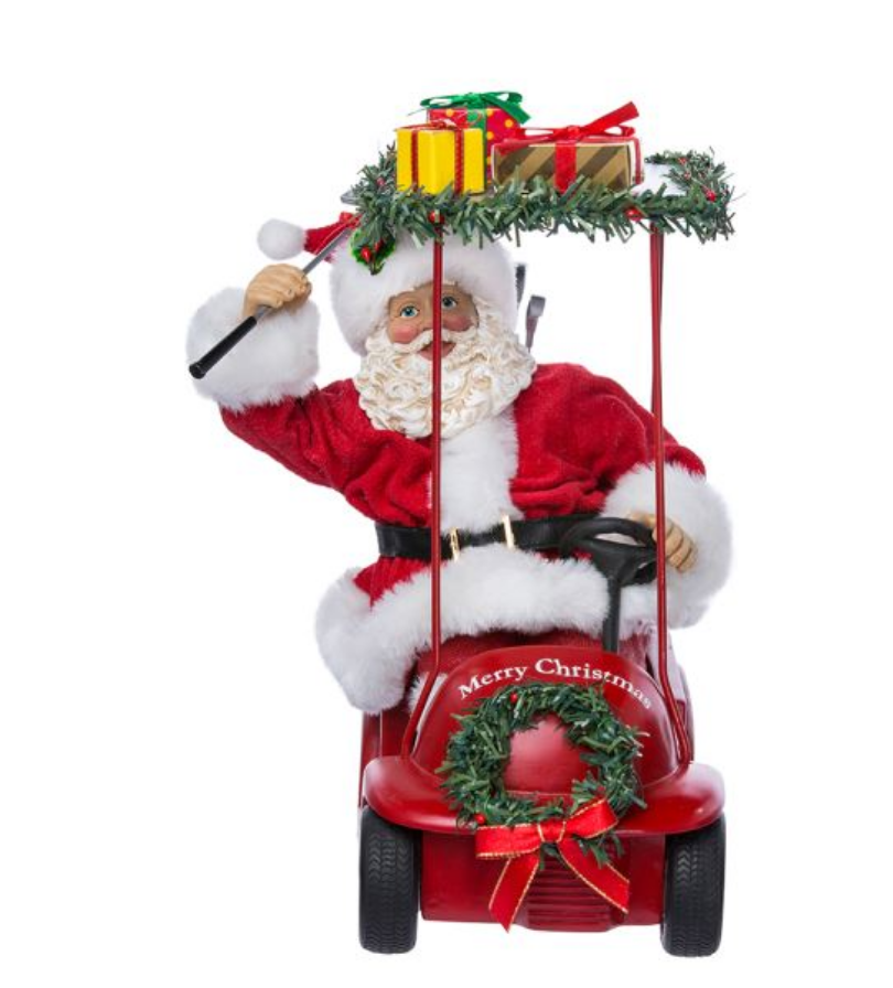 Santa Driving Golf Cart