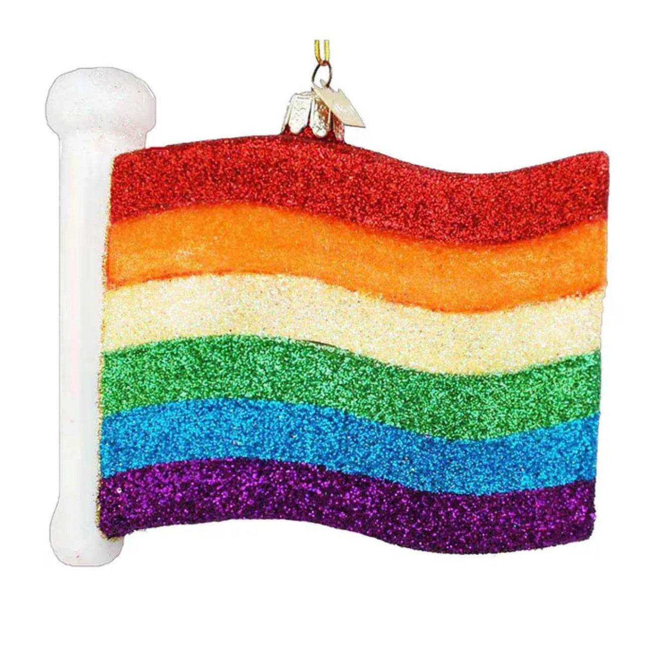 Gay Pride Flag Glass Ornament