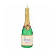Champagne Bottle Glass Ornament