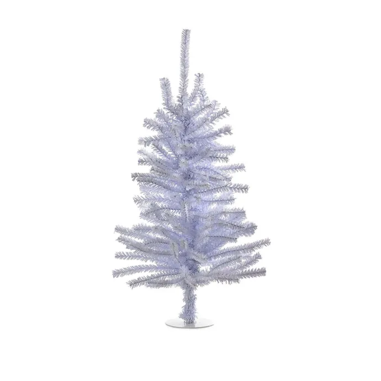 18" Miniature Silver Tinsel Christmas Tree