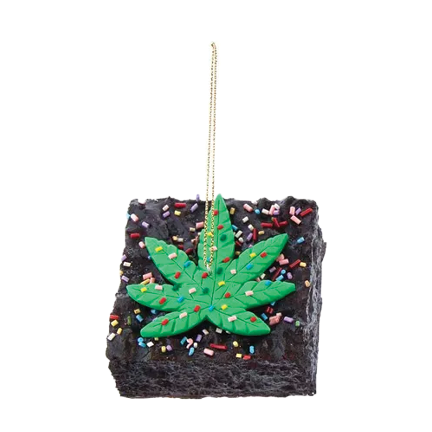 Cannabis Brownie Foam Ornament - Rainbow Sprinkles
