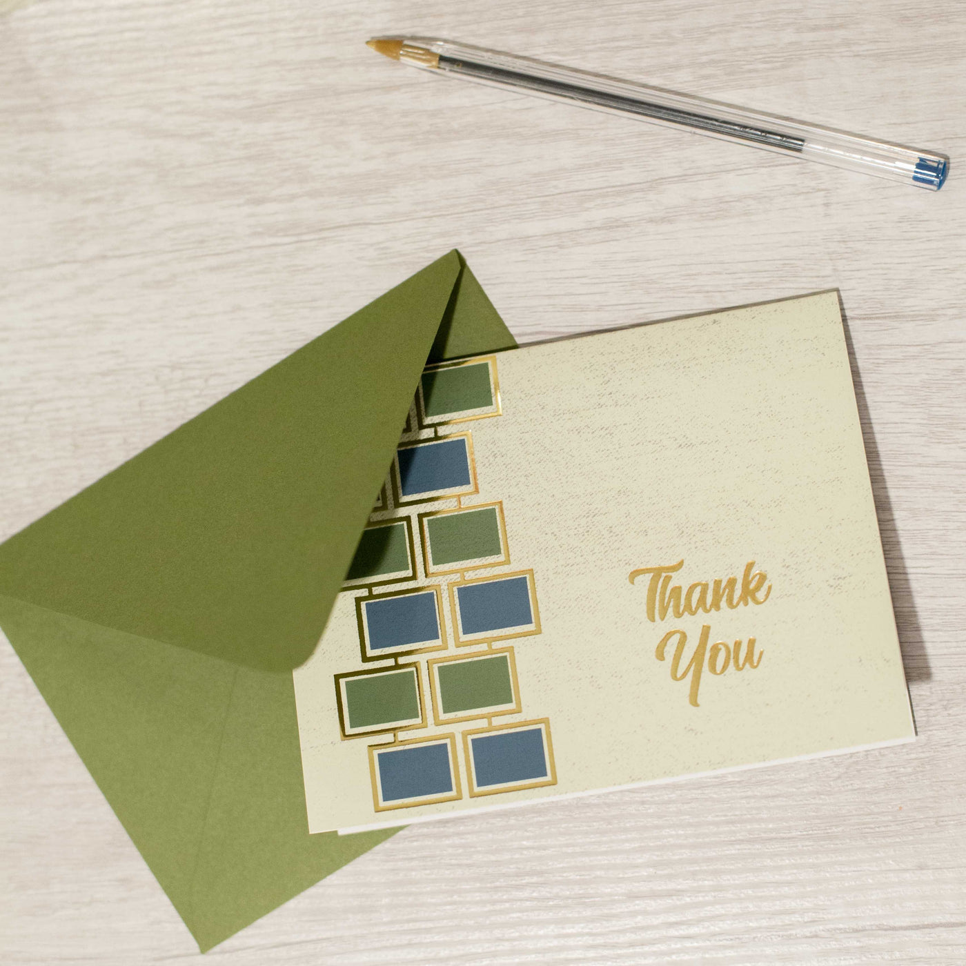 Retro Square Thank You Cards Boxed Set of 8