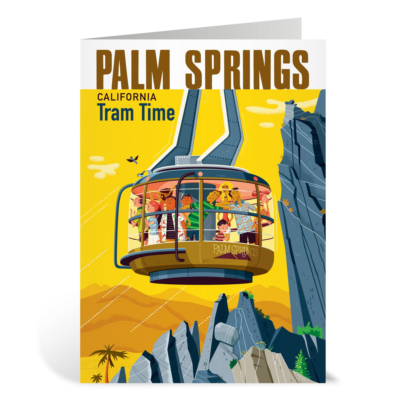 Palm Springs Tram Time Blank Greeting Card