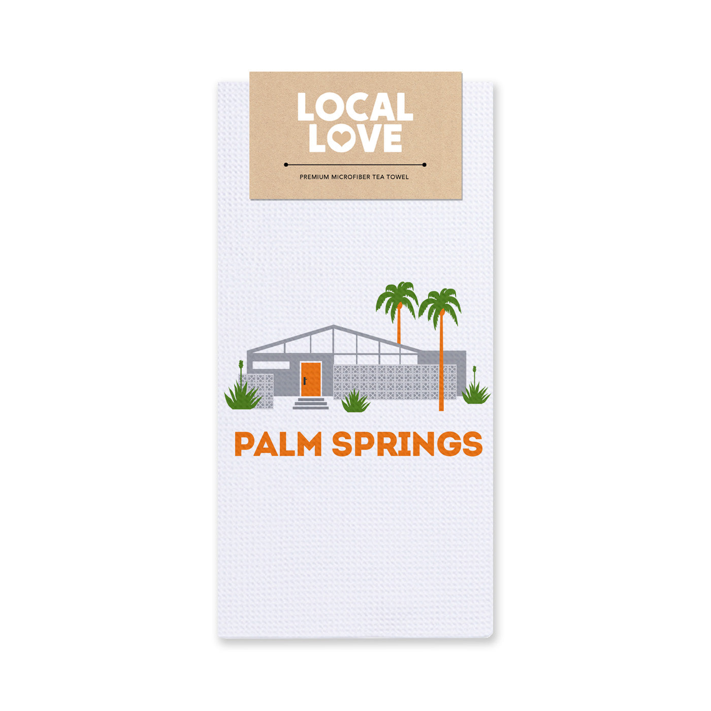 Orange Door Modern House Palm Springs Tea Towel - Just Fabulous Palm Springs
