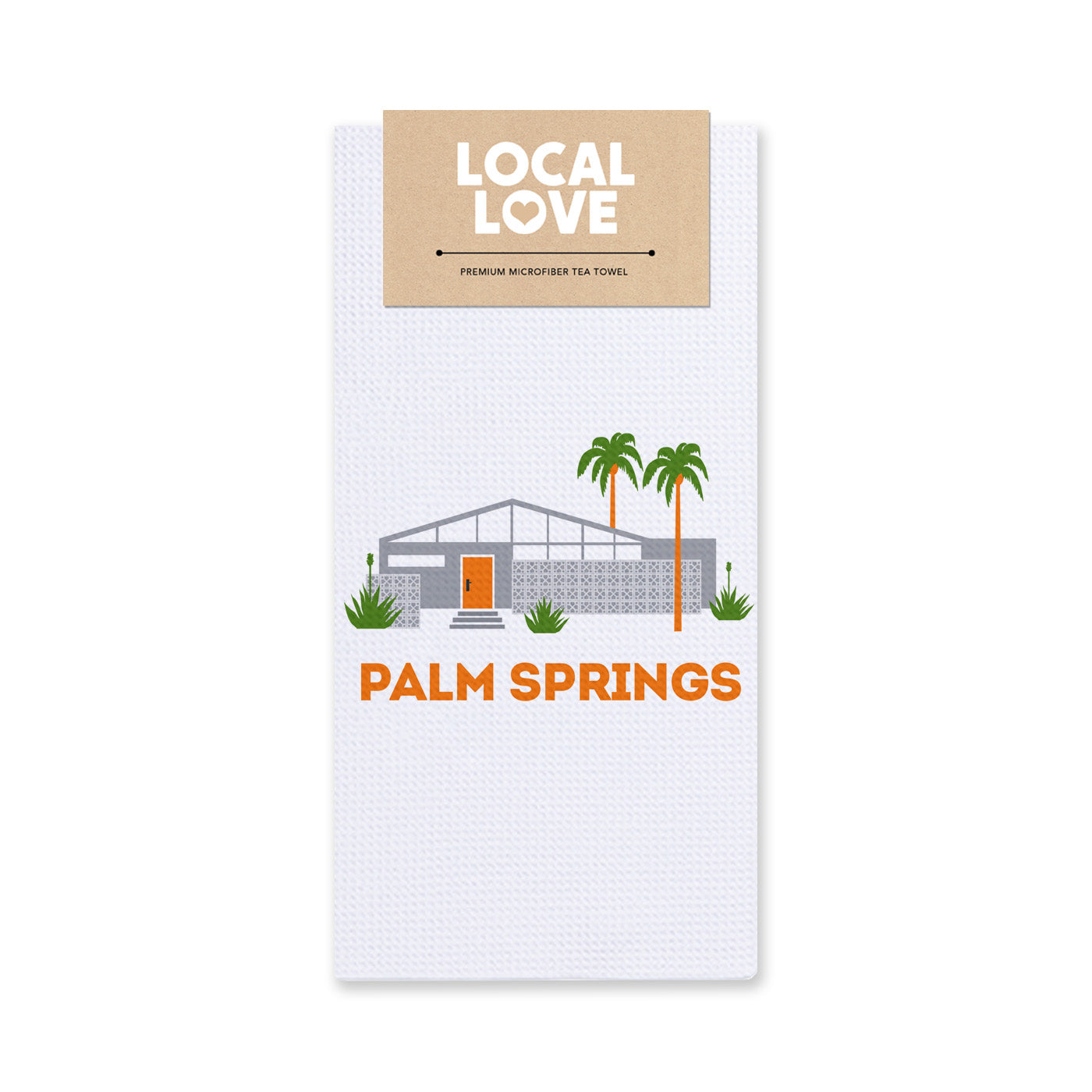 Orange Door Modern House Palm Springs Tea Towel