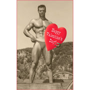 Muscle Man With Heart Valentine Greeting Card - Just Fabulous Palm Springs