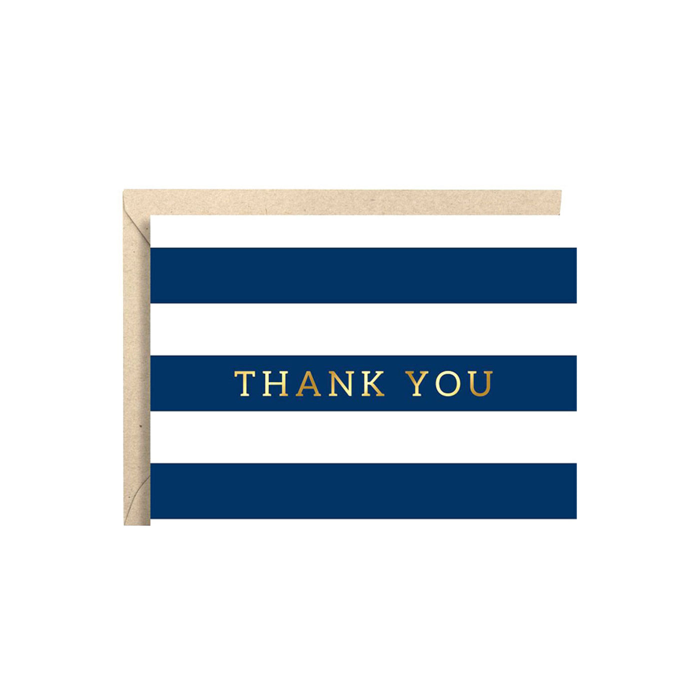 Navy Striped Foil Thank You Foil Blank Card - Just Fabulous Palm Springs