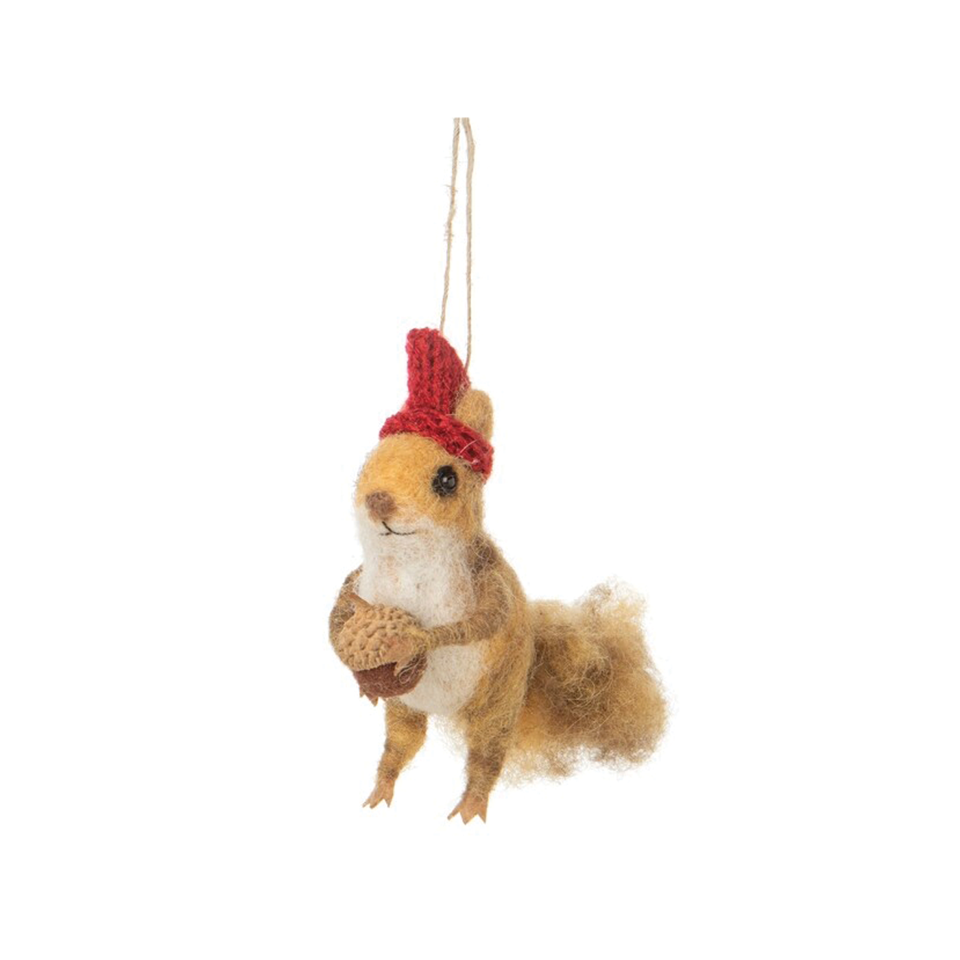 Squirrel Felt Ornament - Acorn