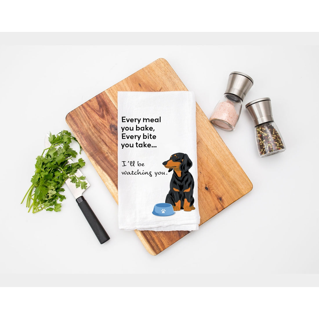 Dachshund Every Meal Kitchen Tea Towel