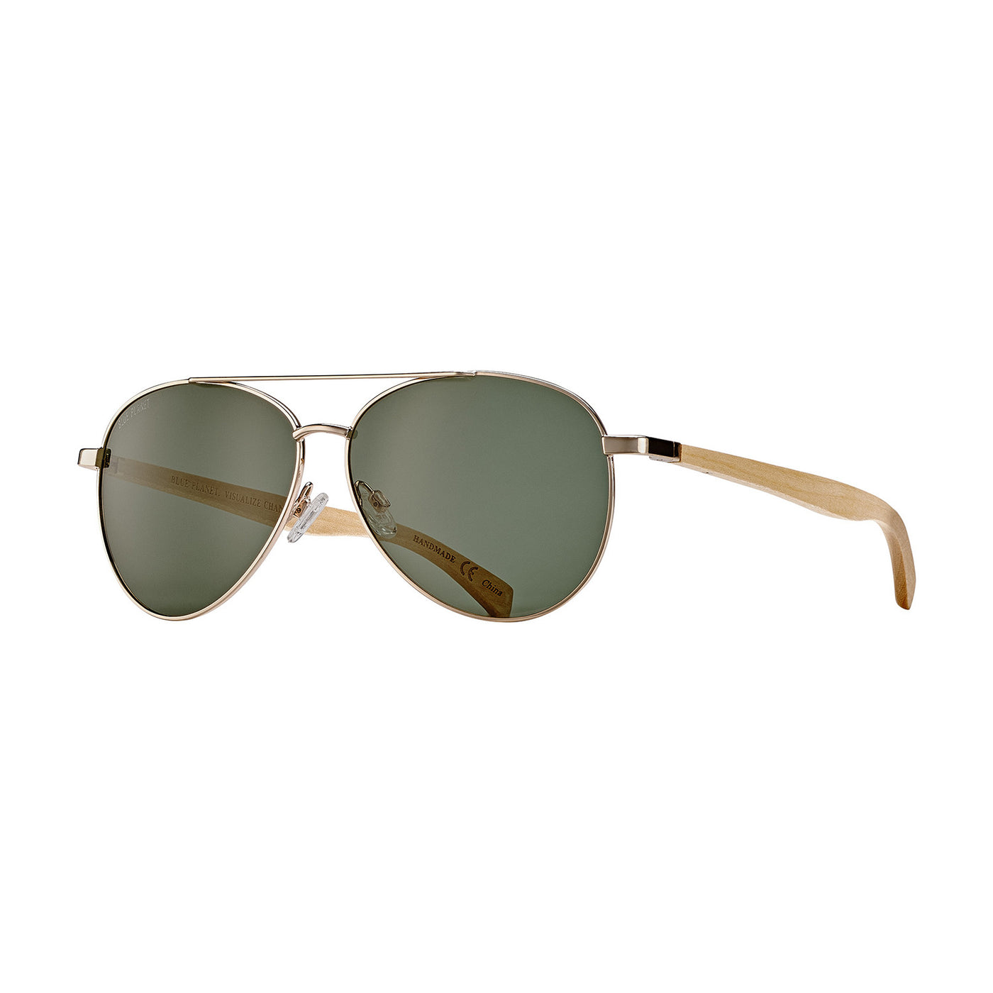 Amador Silver and Bamboo Sunglasses