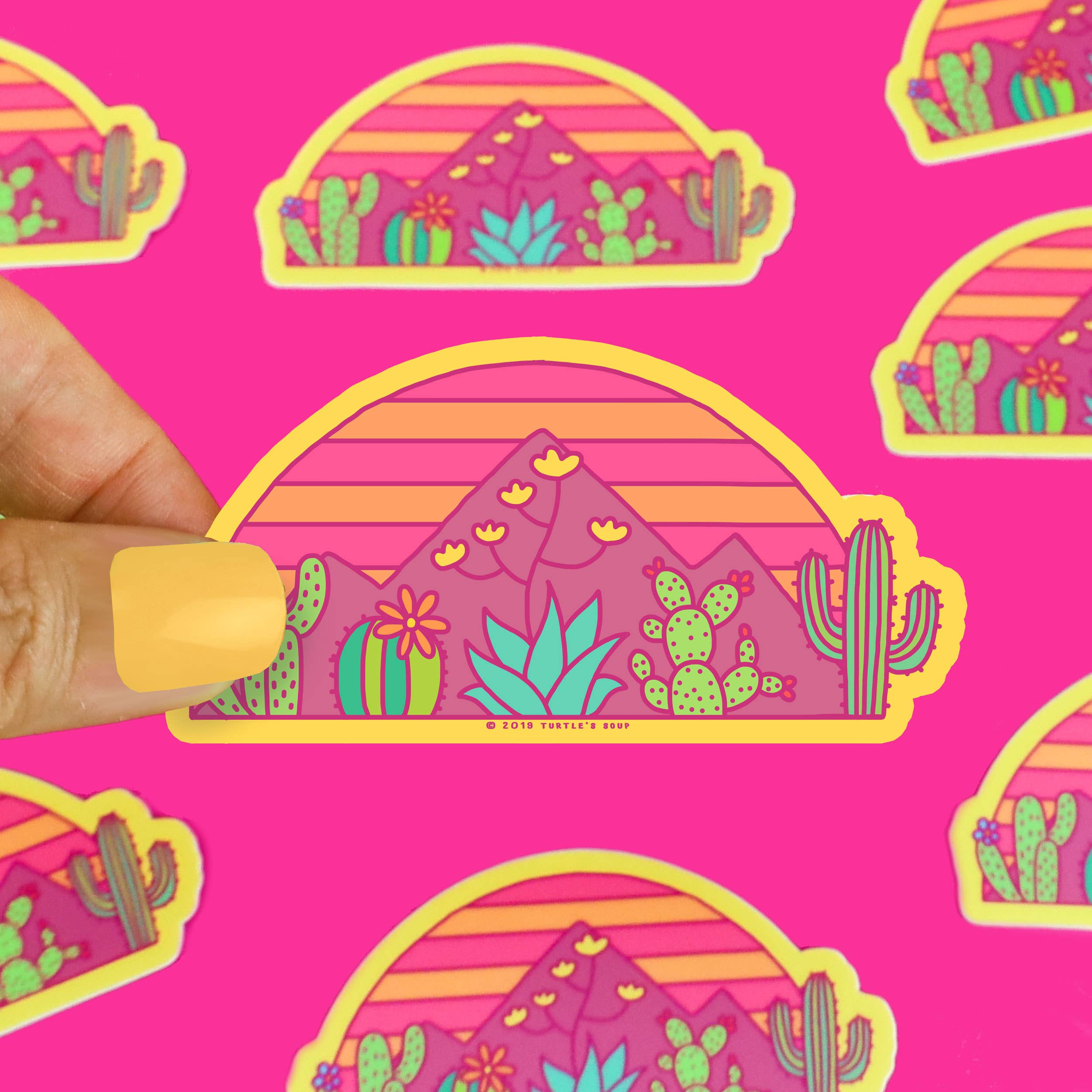 80s Desert Sunset Vinyl Sticker – Just Fabulous Palm Springs