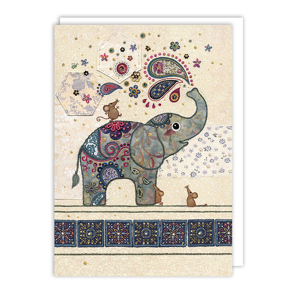 Elephant Splash Blank Greeting Card