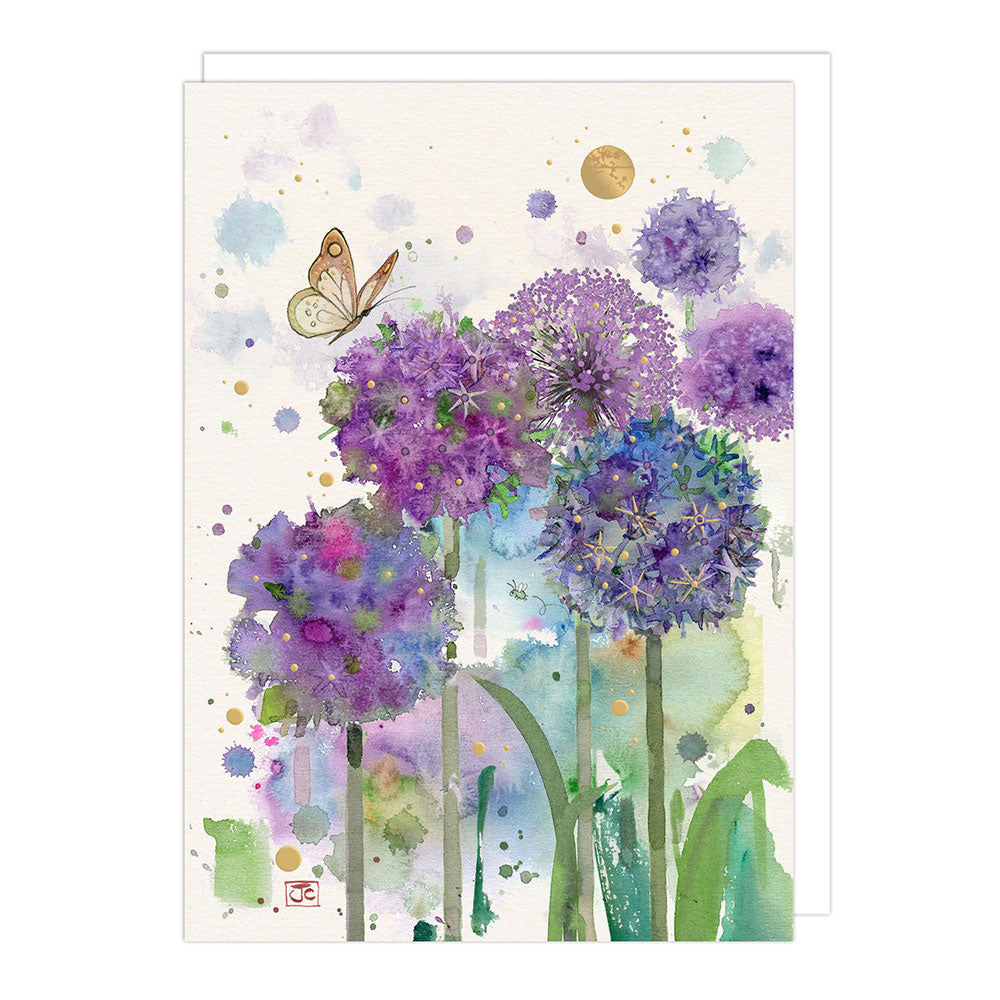 Allium Garden Blank Greeting Card