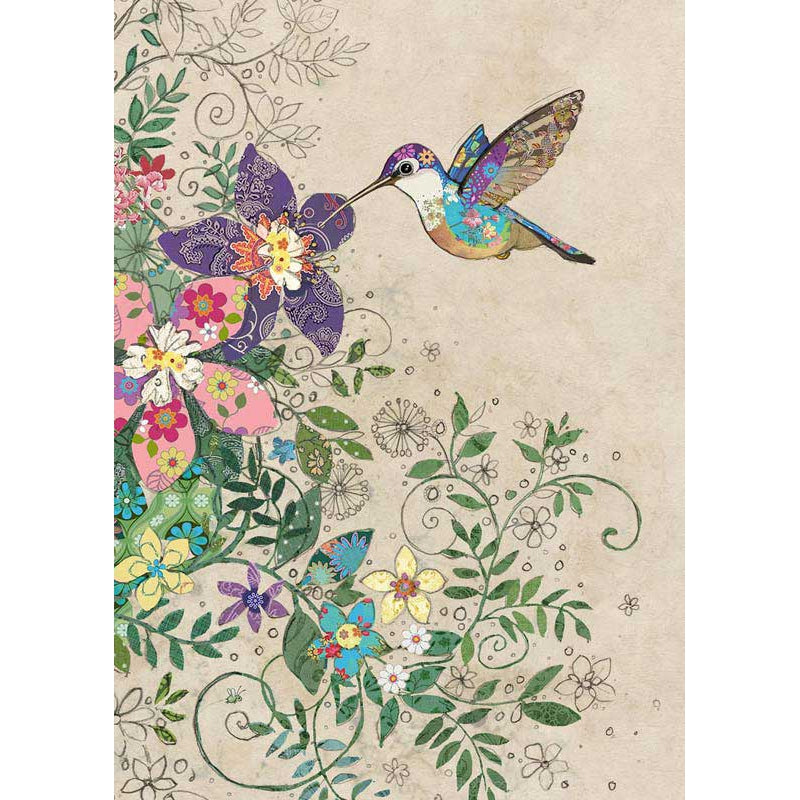 Tropical Hummingbird Bug Art greeting card