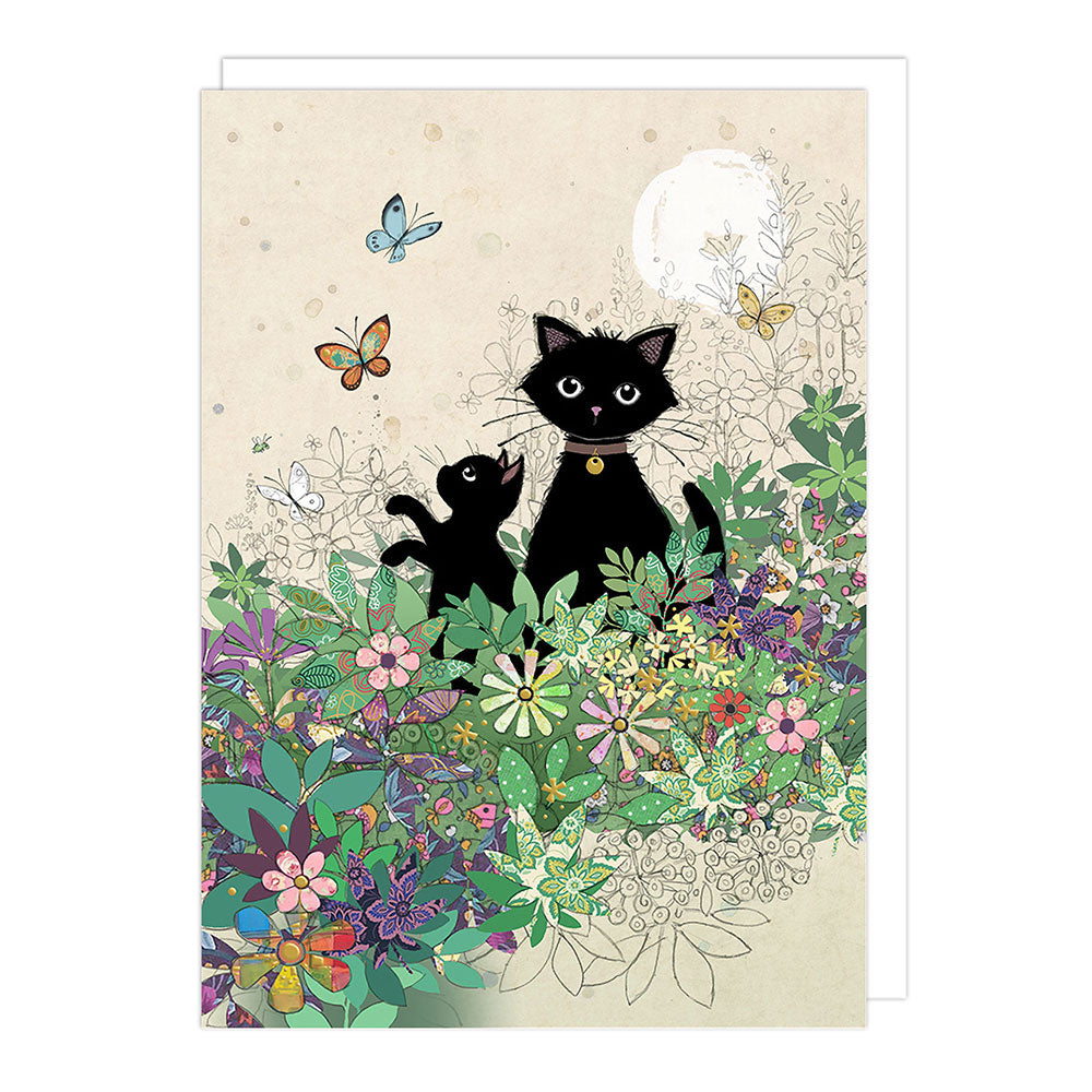 Butterflies & Cats Blank Greeting Card