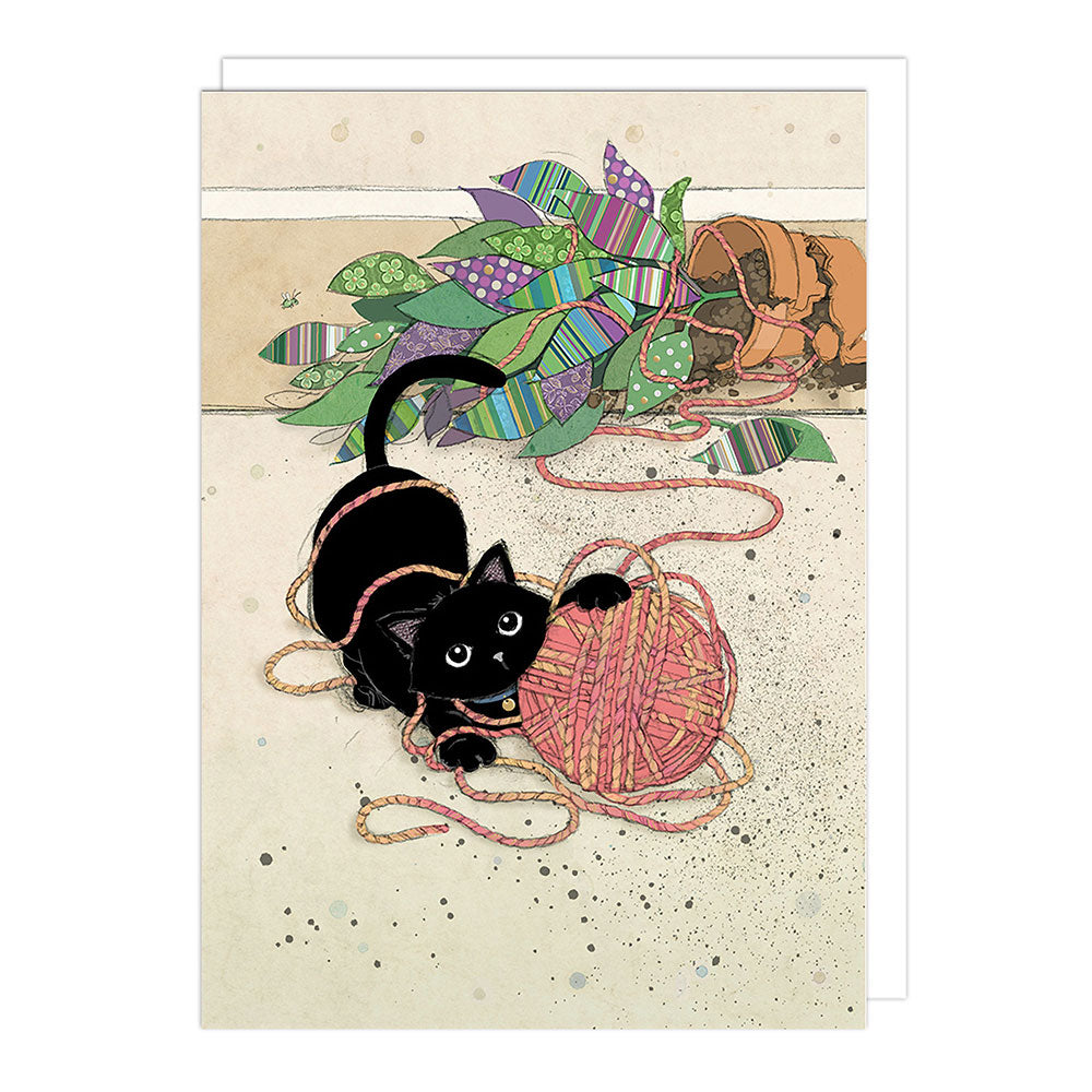 Yarn Cat Blank Greeting Card