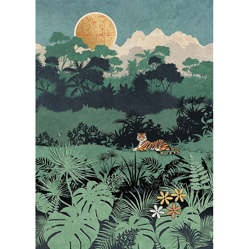 Tiger Jungle Blank Greeting Card