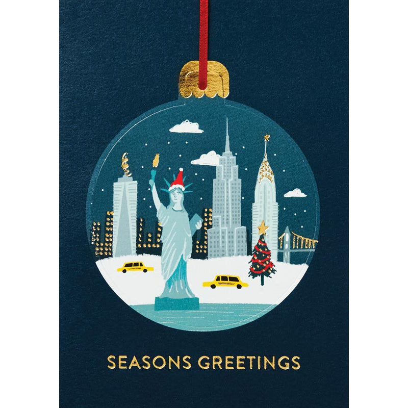 New York In Snow Holiday Card