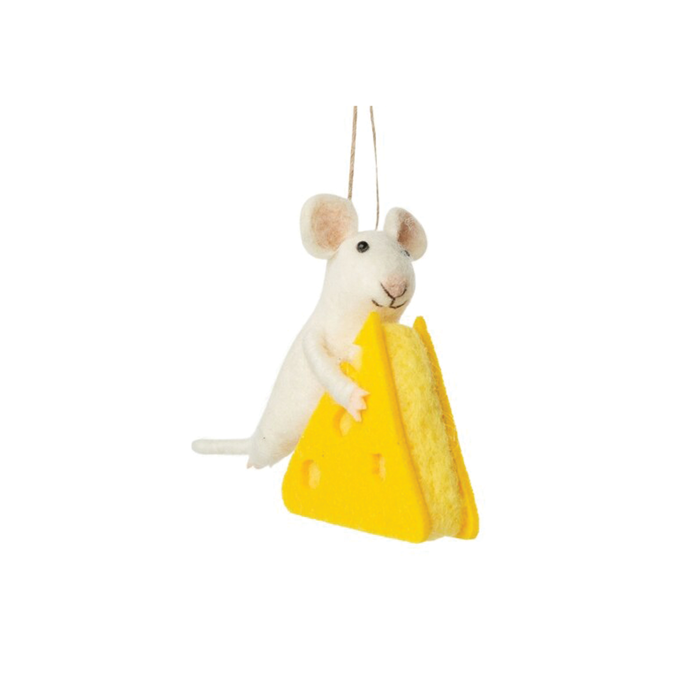 Mouse With Block Of Cheese Felt Ornament