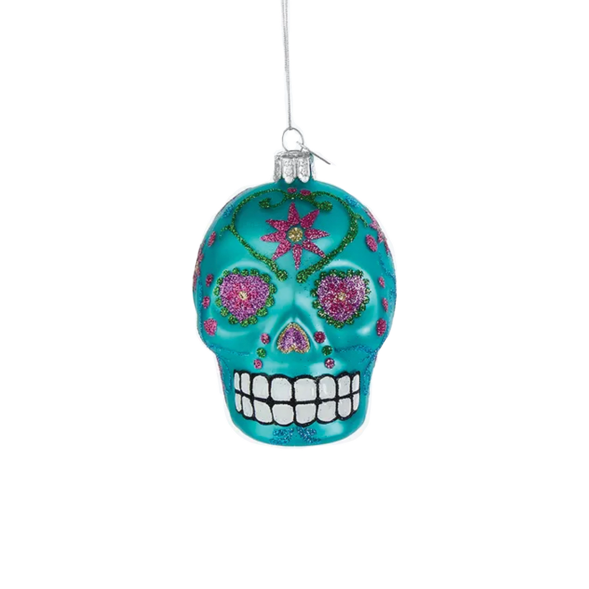 Sugar Skull Ornament - Teal - Just Fabulous Palm Springs