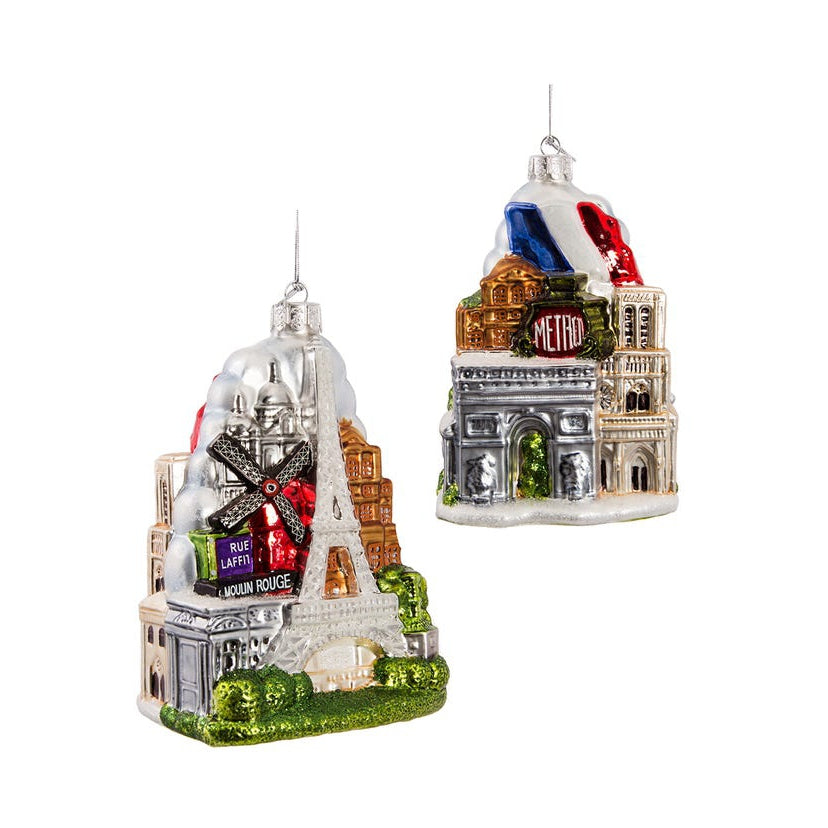 Paris Cityscape Glass Ornament