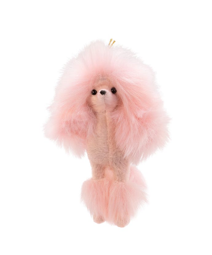 Pink Poodle Plush Ornament