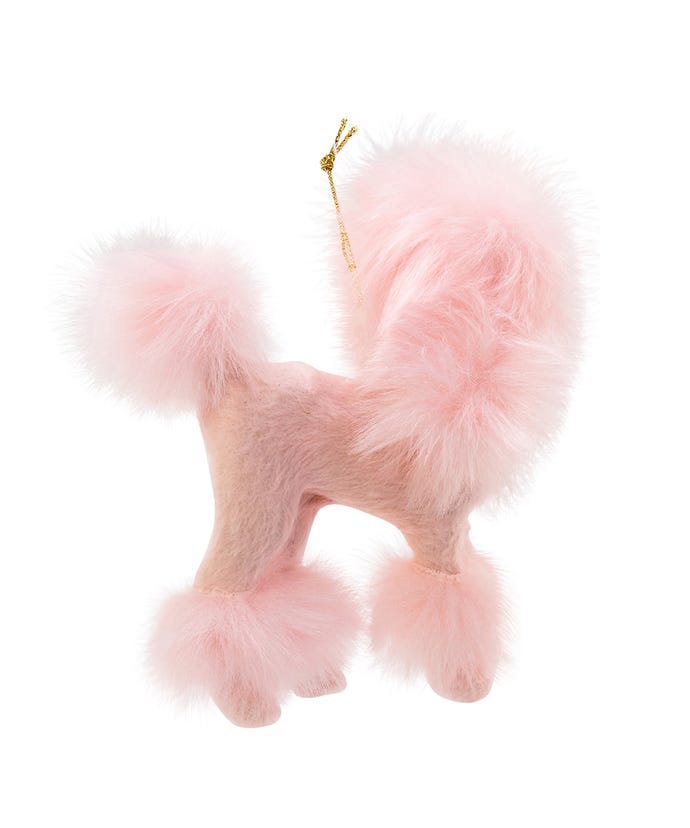 Pink Poodle Plush Ornament