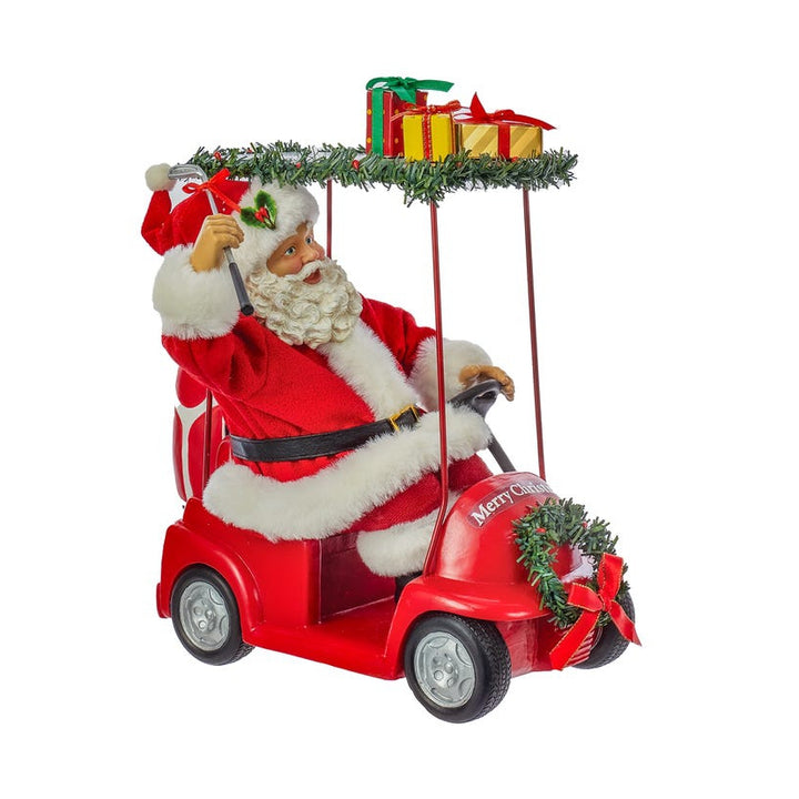 Santa Driving Golf Cart