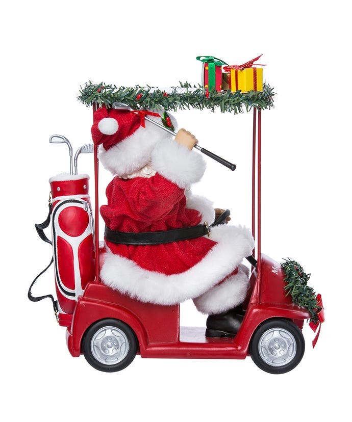 Santa Driving Golf Cart