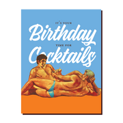 Gay Cocktails Birthday Card - Just Fabulous Palm Springs