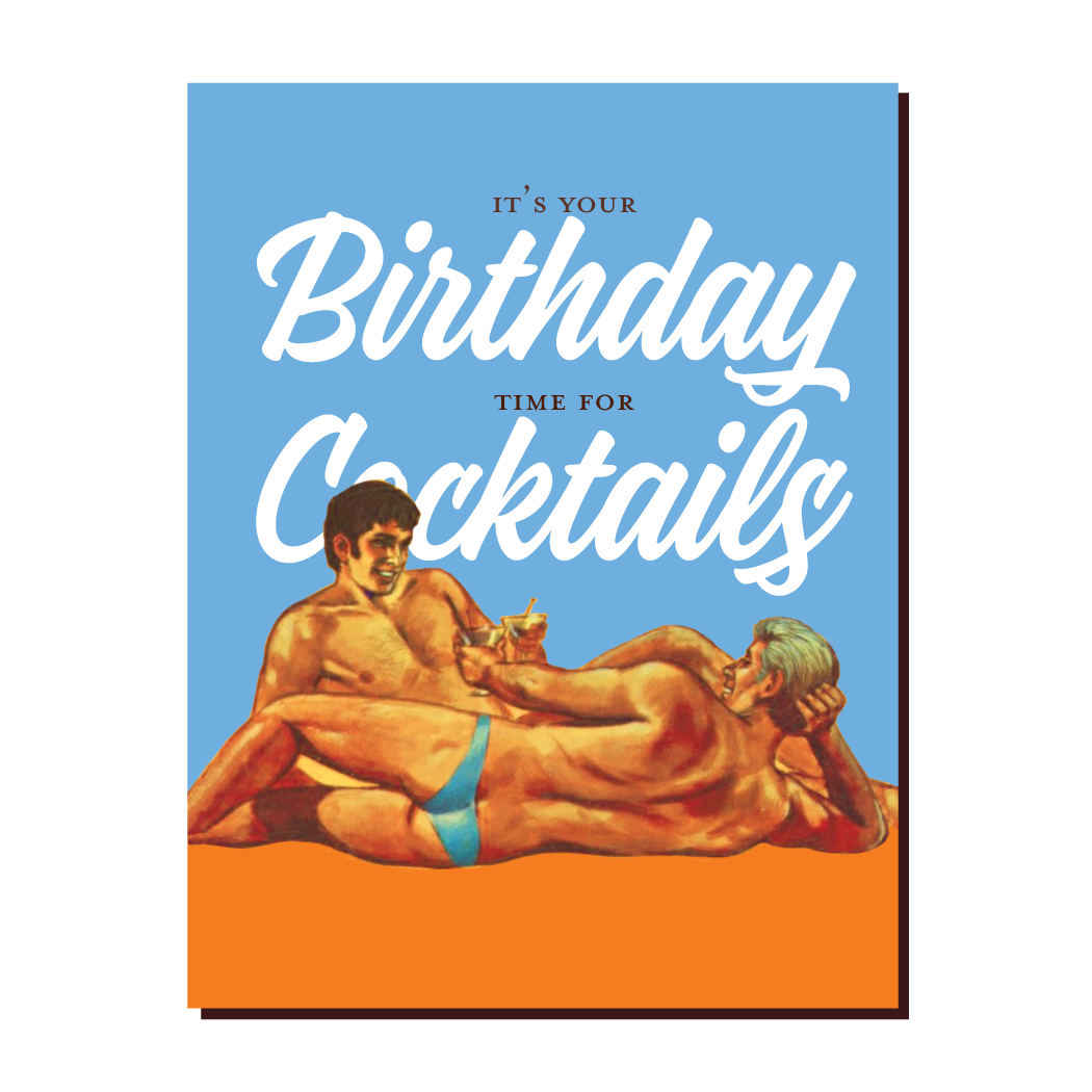 Gay Cocktails Birthday Card