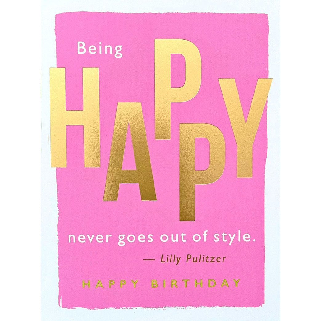 Being Happy Lily Pulitzer Quote Birthday Card