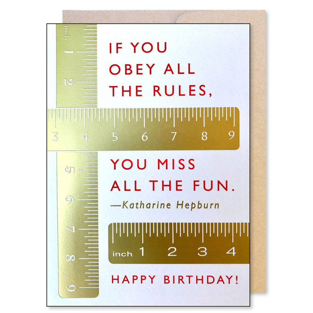 Rulebreaker Quote Birthday Card