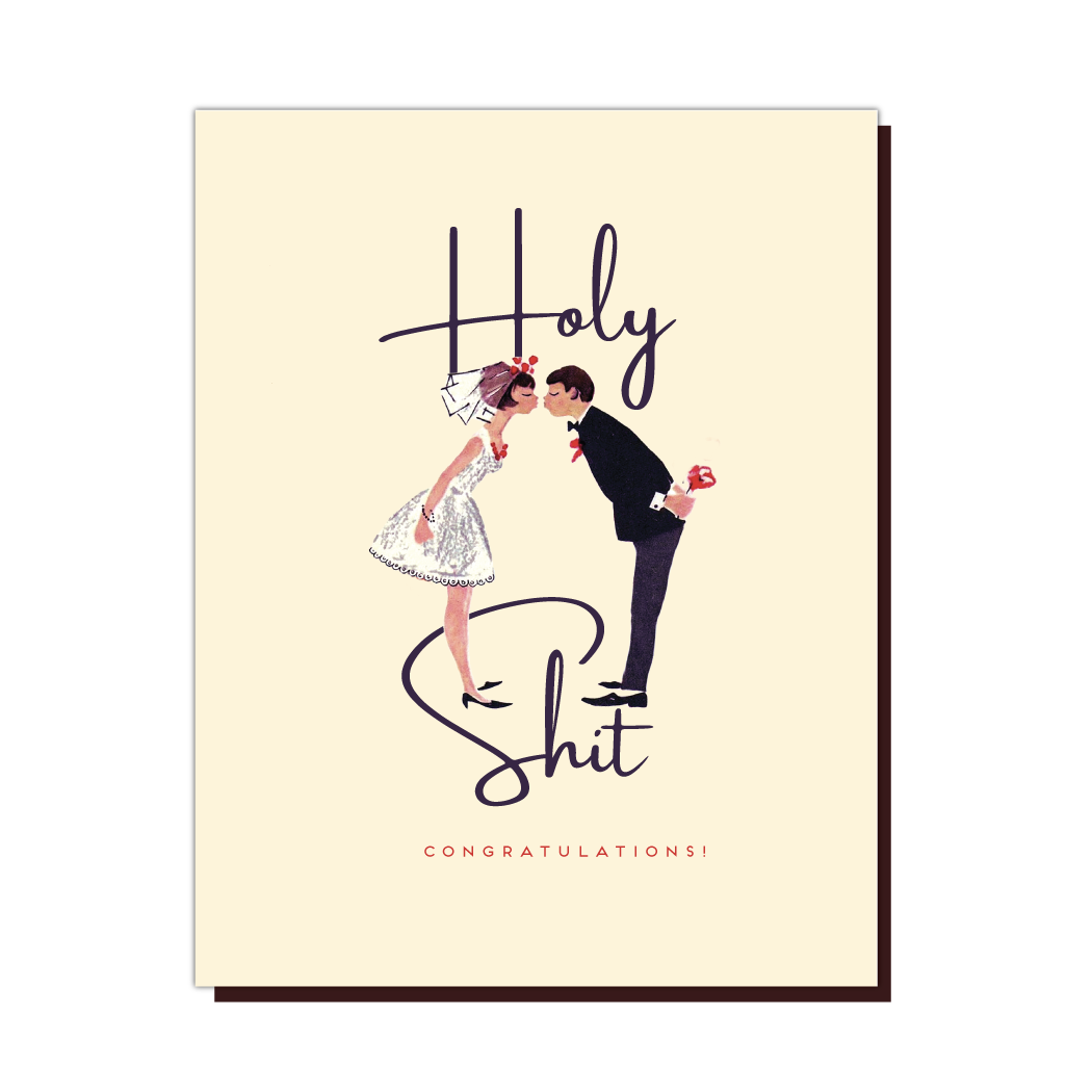 Holy Shit Wedding Greeting Card - Just Fabulous Palm Springs