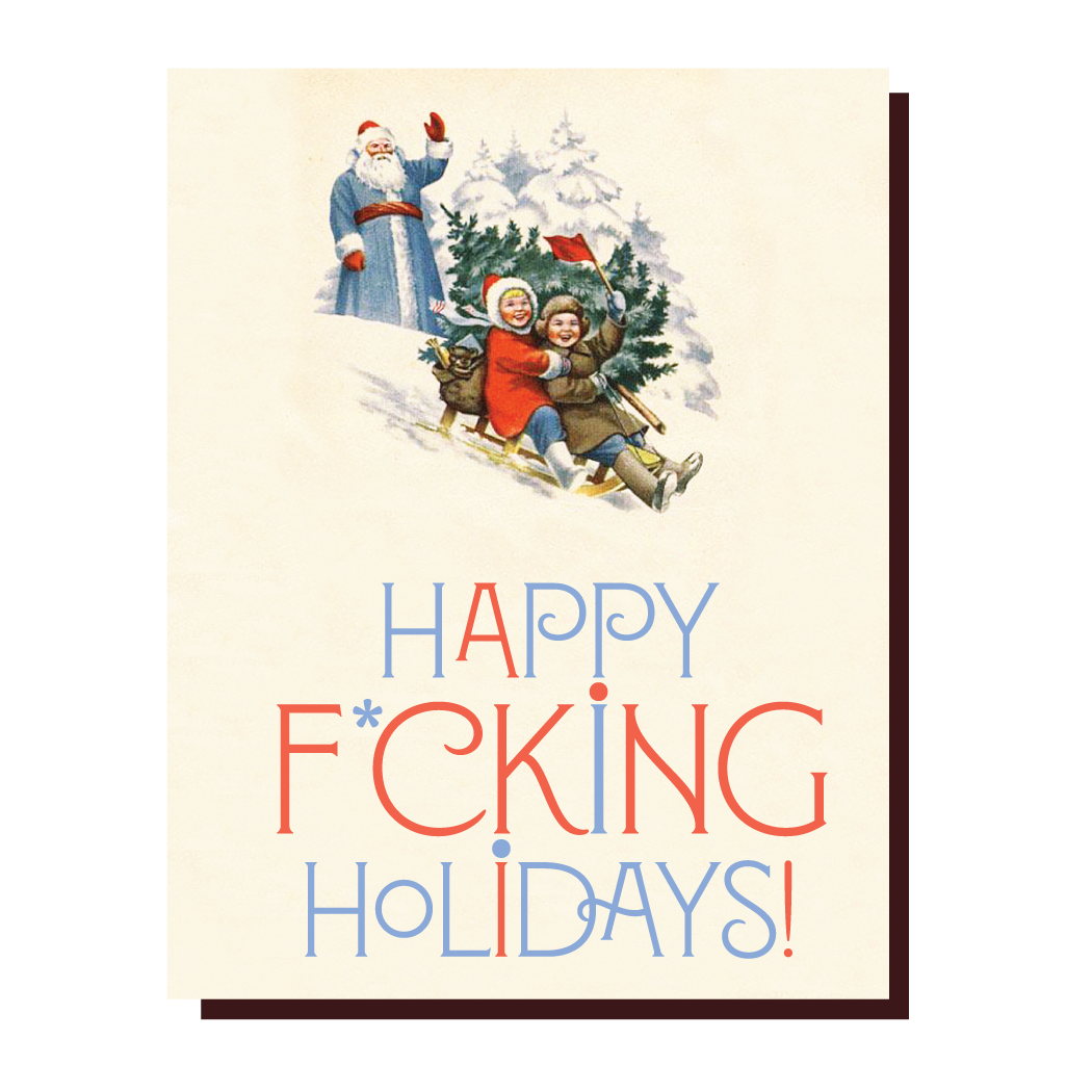 Santa Waves Happy F*cking Holidays Card