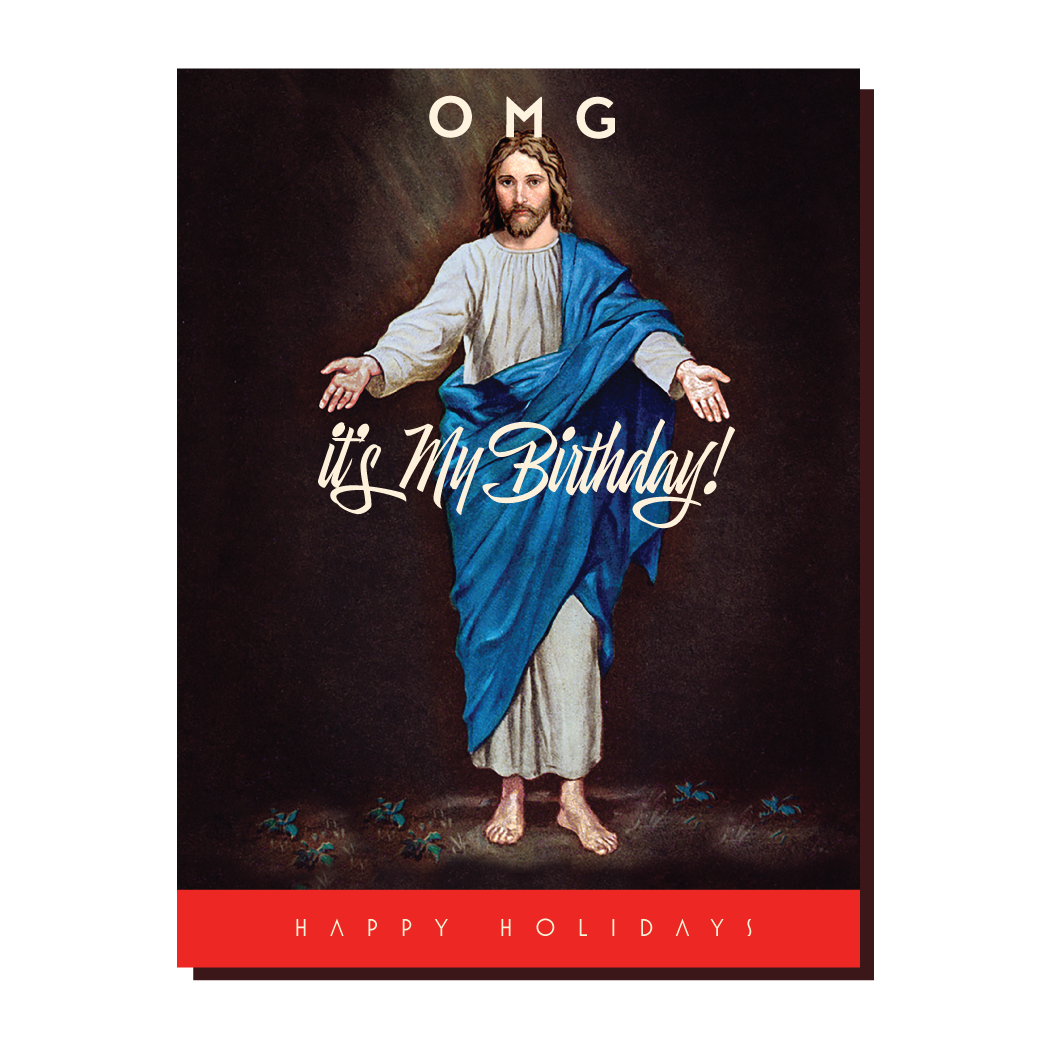 Birthday Jesus X-Mas Holiday Card - Just Fabulous Palm Springs