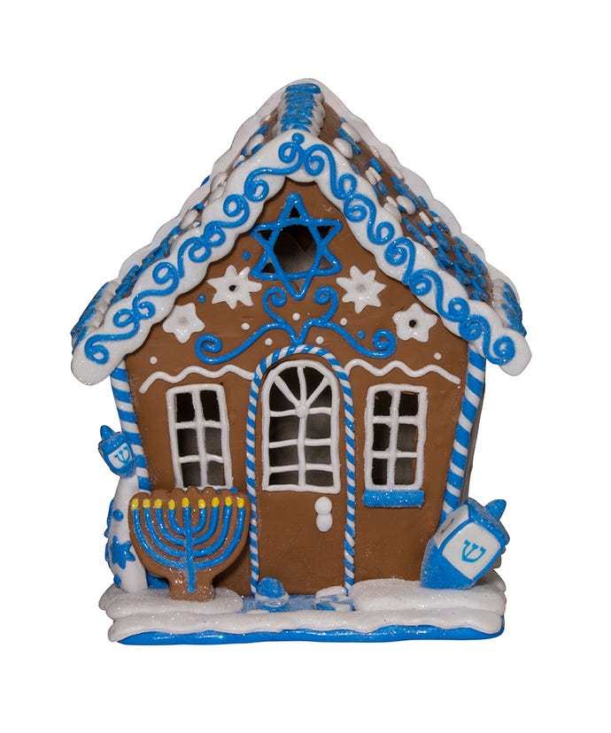 Hanukkah Gingerbread LED House Table Piece - Just Fabulous Palm Springs